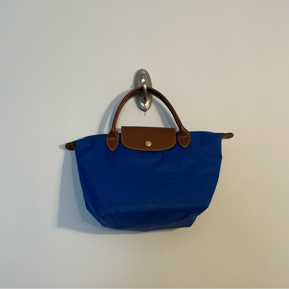Longchamp Cobalt Blue Le Pliage Shoulder Tote Mini